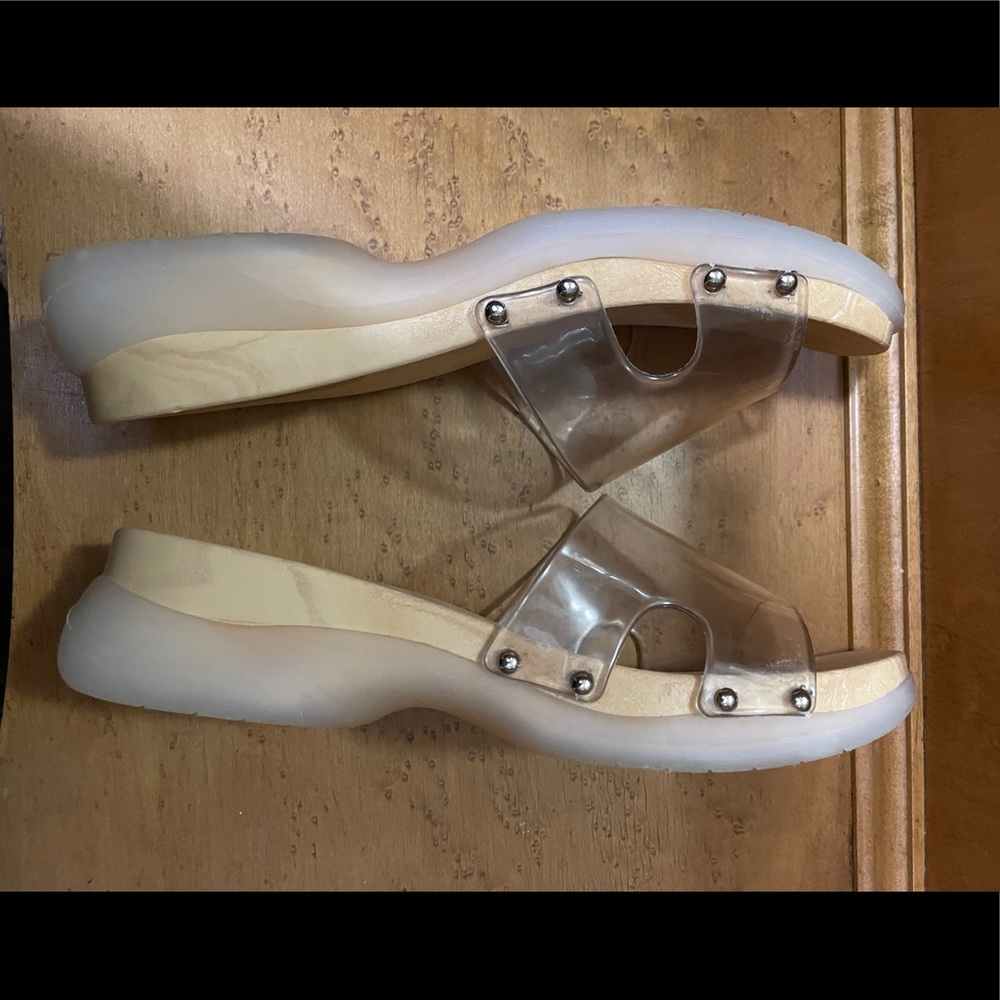 Gruppo Italiano Clear and Wood-Effect Sandals